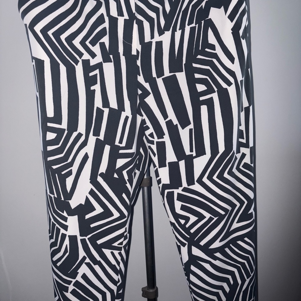 Loft Monochrome Zigzag Pattern Pants - image 1